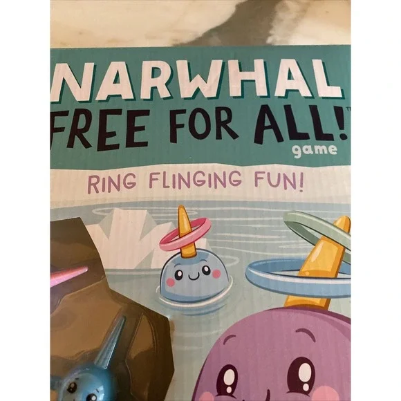Mixlore Narwhal Free For All Game Blue Pink Ring Flinging Action Game - Picture 4 of 8